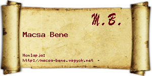 Macsa Bene névjegykártya